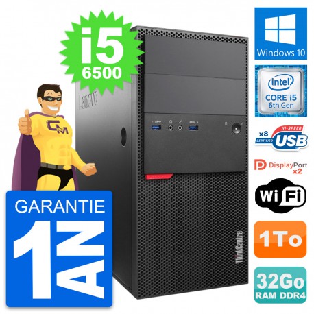PC Tour Lenovo ThinkCentre M800 Core i5-6500 RAM 32Go Disque 1To Windows 10 Wifi