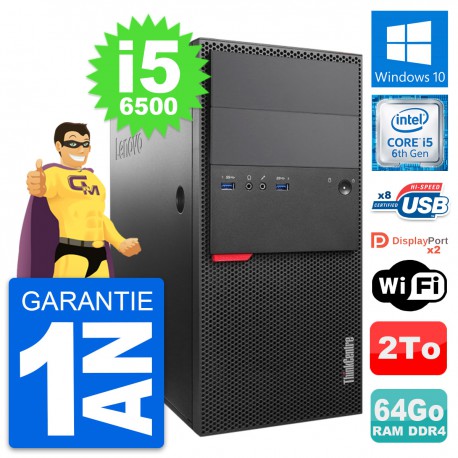 PC Tour Lenovo ThinkCentre M800 Core i5-6500 RAM 64Go Disque 2To Windows 10 Wifi