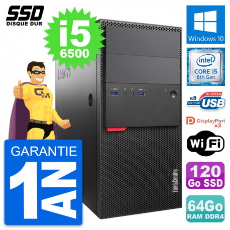 PC Tour Lenovo ThinkCentre M800 Intel i5-6500 RAM 64Go SSD 120Go Windows 10 Wifi