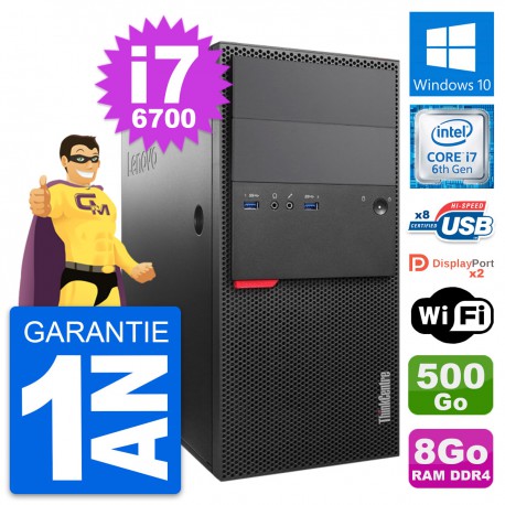 PC Tour Lenovo ThinkCentre M800 i7-6700 RAM 8Go Disque Dur 500Go Windows 10 Wifi