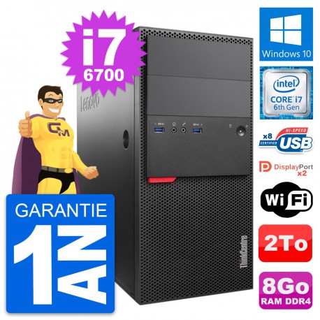 PC Tour Lenovo ThinkCentre M800 Intel i7-6700 RAM 8Go Disque 2To Windows 10 Wifi