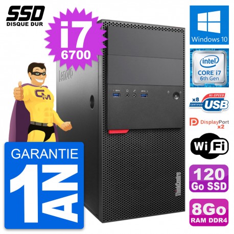 PC Tour Lenovo ThinkCentre M800 Intel i7-6700 RAM 8Go SSD 120Go Windows 10 Wifi