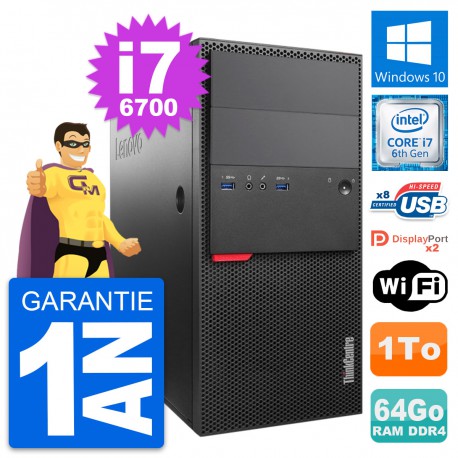 PC Tour Lenovo ThinkCentre M800 Core i7-6700 RAM 64Go Disque 1To Windows 10 Wifi