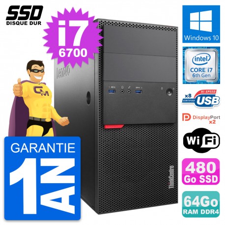 PC Tour Lenovo ThinkCentre M800 Intel i7-6700 RAM 64Go SSD 480Go Windows 10 Wifi