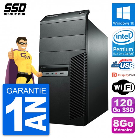 PC Tour Lenovo ThinkCentre M92p Pentium G2020 RAM 8Go SSD 120Go Windows 10 Wifi