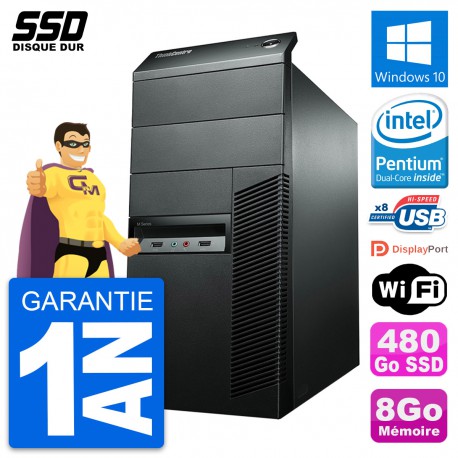 PC Tour Lenovo ThinkCentre M92p Pentium G2020 RAM 8Go SSD 480Go Windows 10 Wifi