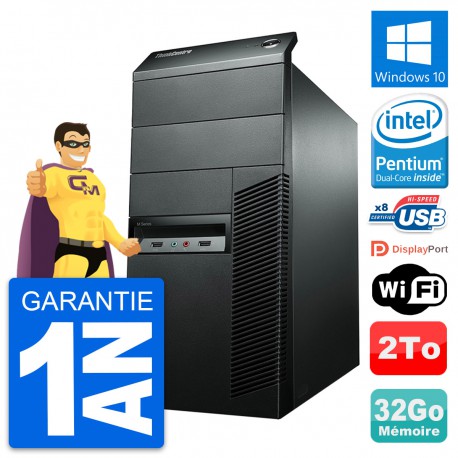 PC Tour Lenovo ThinkCentre M92p Intel G2020 RAM 32Go Disque 2To Windows 10 Wifi