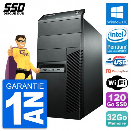 PC Tour Lenovo ThinkCentre M92p Pentium G2020 RAM 32Go SSD 120Go Windows 10 Wifi