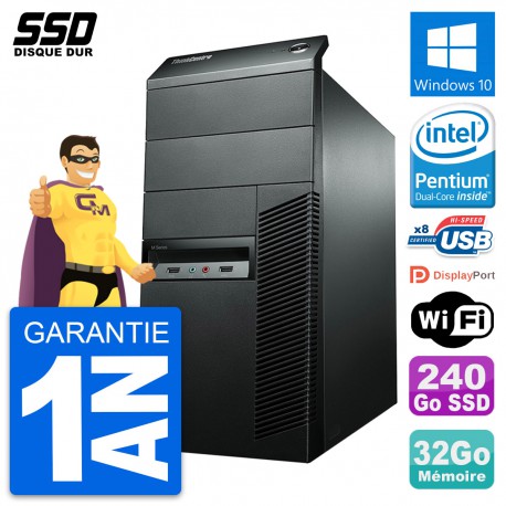 PC Tour Lenovo ThinkCentre M92p Pentium G2020 RAM 32Go SSD 240Go Windows 10 Wifi