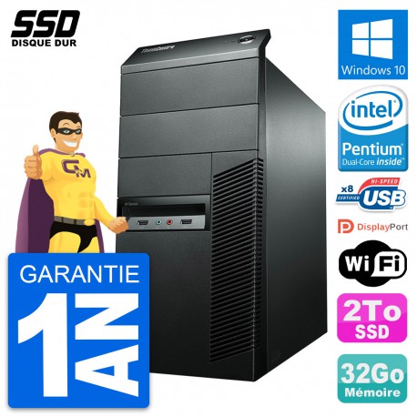 PC Tour Lenovo ThinkCentre M92p Pentium G2020 RAM 32Go SSD 2To Windows 10 Wifi