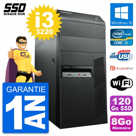PC Tour Lenovo ThinkCentre M92p Intel i3-3220 RAM 8Go SSD 120Go Windows 10 Wifi