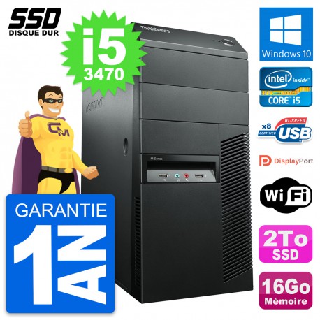 PC Tour Lenovo ThinkCentre M92p Intel i5-3470 RAM 16Go SSD 2To Windows 10 Wifi