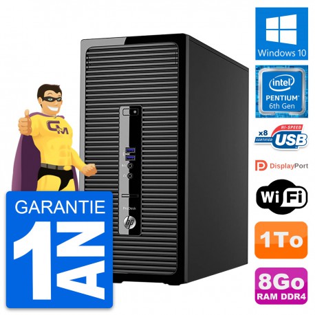 PC Tour HP ProDesk 400 G3 MT Pentium G4400 RAM 8Go Disque 1To Windows 10 Wifi