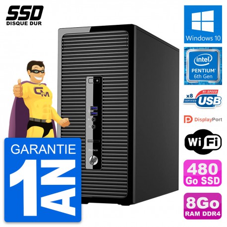 PC Tour HP ProDesk 400 G3 MT Pentium G4400 RAM 8Go SSD 480Go Windows 10 Wifi