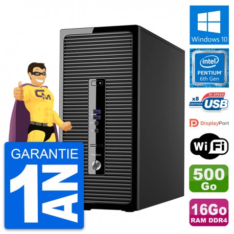 PC Tour HP ProDesk 400 G3 MT Pentium G4400 RAM 16Go Disque 500Go Windows 10 Wifi