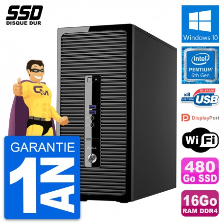 PC Tour HP ProDesk 400 G3 MT Pentium G4400 RAM 16Go SSD 480Go Windows 10 Wifi