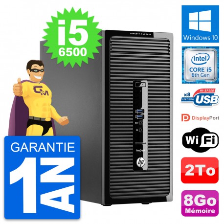 PC Tour HP ProDesk 400 G3 MT Intel i5-6500 RAM 8Go Disque 2To Windows 10 Wifi