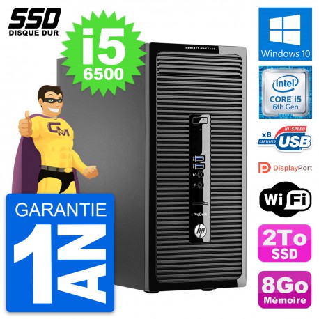 PC Tour HP ProDesk 400 G3 MT Intel Core i5-6500 RAM 8Go SSD 2To Windows 10 Wifi