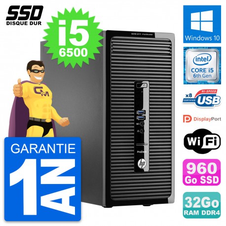 PC Tour HP ProDesk 400 G3 MT Intel i5-6500 RAM 32Go SSD 960Go Windows 10 Wifi
