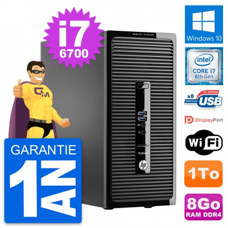 PC Tour HP ProDesk 400 G3 MT Intel i7-6700 RAM 8Go Disque 1To Windows 10 Wifi