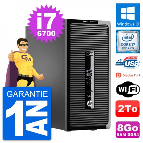 PC Tour HP ProDesk 400 G3 MT Intel i7-6700 RAM 8Go Disque 2To Windows 10 Wifi