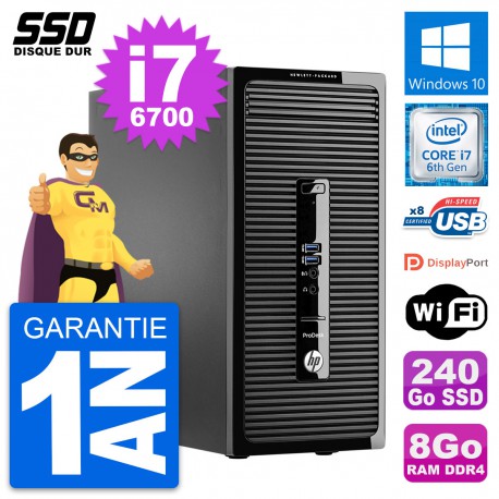 PC Tour HP ProDesk 400 G3 MT Intel i7-6700 RAM 8Go SSD 240Go Windows 10 Wifi