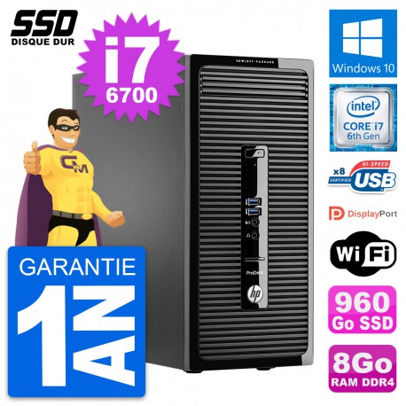 PC Tour HP ProDesk 400 G3 MT Intel i7-6700 RAM 8Go SSD 960Go Windows 10 Wifi