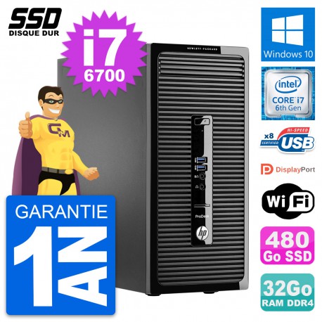 PC Tour HP ProDesk 400 G3 MT Intel i7-6700 RAM 32Go SSD 480Go Windows 10 Wifi