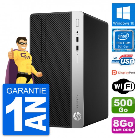 PC Tour HP ProDesk 400 G4 MT Pentium G4400 RAM 8Go Disque 500Go Windows 10 Wifi