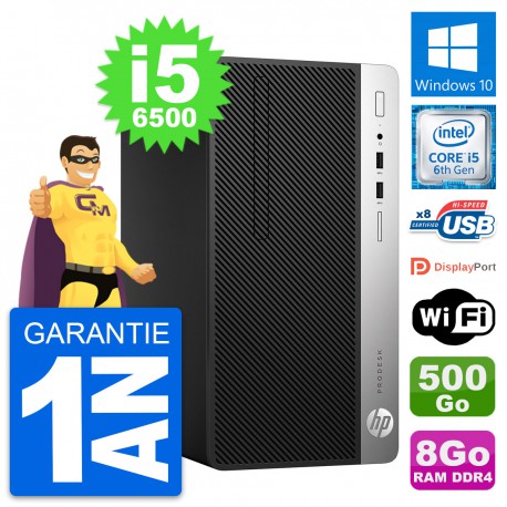 PC Tour HP ProDesk 400 G4 MT Intel i5-6500 RAM 8Go Disque 500Go Windows 10 Wifi