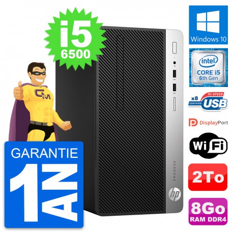 PC Tour HP ProDesk 400 G4 MT Core i5-6500 RAM 8Go Disque Dur 2To Windows 10 Wifi
