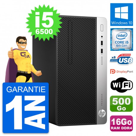 PC Tour HP ProDesk 400 G4 MT Intel i5-6500 RAM 16Go Disque 500Go Windows 10 Wifi