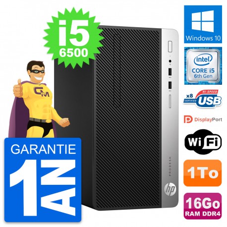 PC Tour HP ProDesk 400 G4 MT Intel i5-6500 RAM 16Go Disque 1To Windows 10 Wifi