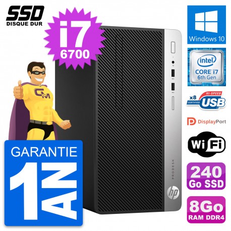 PC Tour HP ProDesk 400 G4 MT Intel i7-6700 RAM 8Go SSD 240Go Windows 10 Wifi