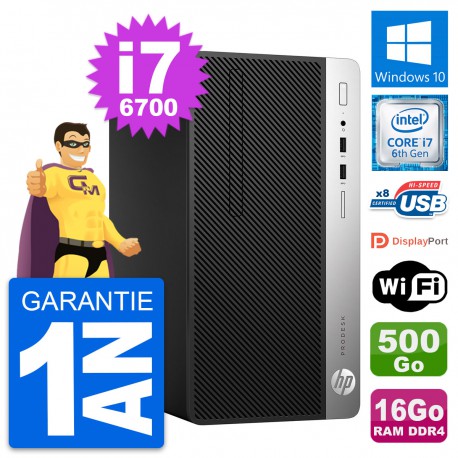PC Tour HP ProDesk 400 G4 MT Intel i7-6700 RAM 16Go Disque 500Go Windows 10 Wifi