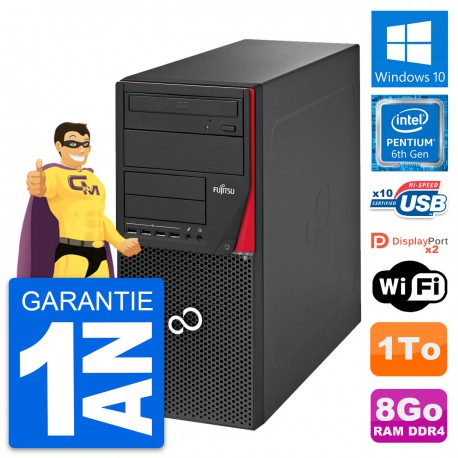 PC Tour Fujitsu Esprimo P756 MT Intel G4400 RAM 8Go Disque 1To Windows 10 Wifi
