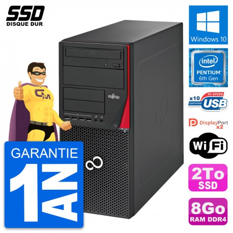 PC Tour Fujitsu Esprimo P756 MT Pentium G4400 RAM 8Go SSD 2To Windows 10 Wifi