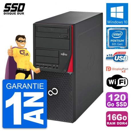 PC Tour Fujitsu Esprimo P756 MT Intel G4400 RAM 16Go SSD 120Go Windows 10 Wifi
