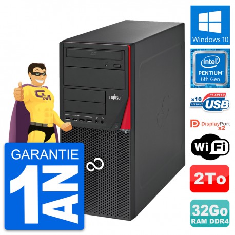 PC Tour Fujitsu Esprimo P756 MT Intel G4400 RAM 32Go Disque 2To Windows 10 Wifi