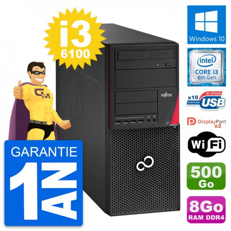 PC Tour Fujitsu Esprimo P756 Intel i3-6100 RAM 8Go Disque 500Go Windows 10 Wifi