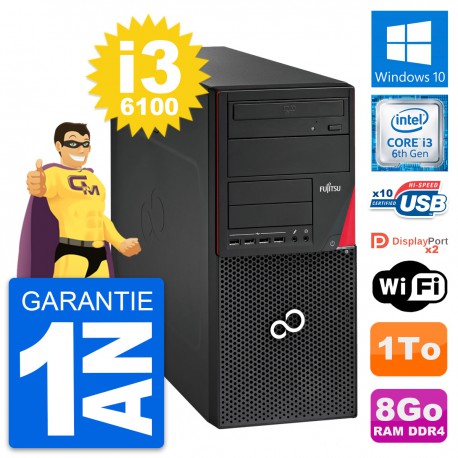 PC Tour Fujitsu Esprimo P756 MT Intel i3-6100 RAM 8Go Disque 1To Windows 10 Wifi
