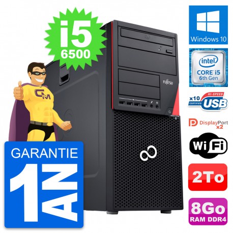 PC Tour Fujitsu Esprimo P756 MT Intel i5-6500 RAM 8Go Disque 2To Windows 10 Wifi