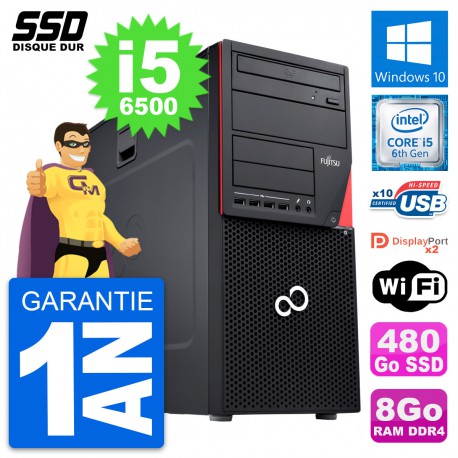 PC Tour Fujitsu Esprimo P756 MT Intel i5-6500 RAM 8Go SSD 480Go Windows 10 Wifi