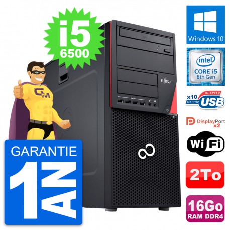 PC Tour Fujitsu Esprimo P756 MT Core i5-6500 RAM 16Go Disque 2To Windows 10 Wifi