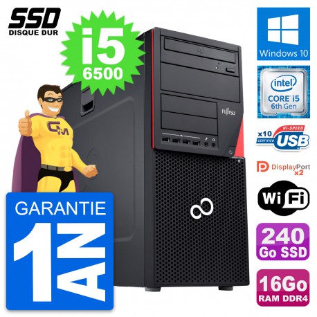 PC Tour Fujitsu Esprimo P756 MT Intel i5-6500 RAM 16Go SSD 240Go Windows 10 Wifi