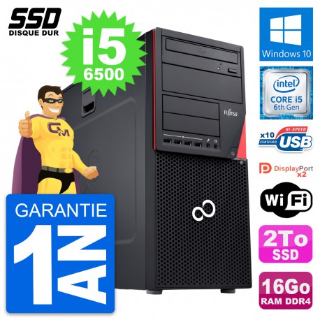 PC Tour Fujitsu Esprimo P756 MT Intel i5-6500 RAM 16Go SSD 2To Windows 10 Wifi