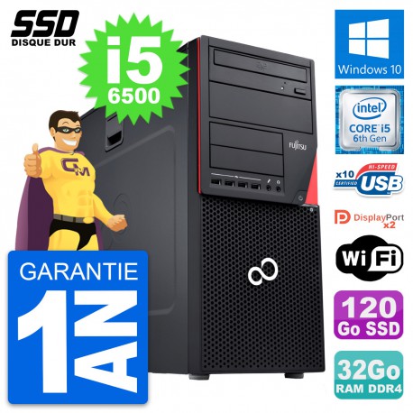 PC Tour Fujitsu Esprimo P756 MT Intel i5-6500 RAM 32Go SSD 120Go Windows 10 Wifi