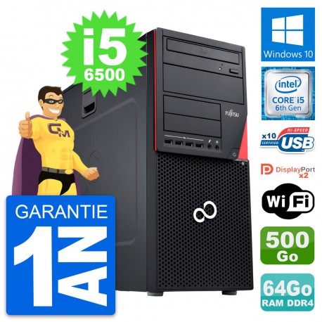 PC Tour Fujitsu Esprimo P756 MT i5-6500 RAM 64Go Disque 500Go Windows 10 Wifi