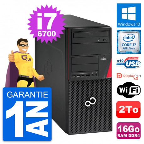 PC Tour Fujitsu Esprimo P756 MT Core i7-6700 RAM 16Go Disque 2To Windows 10 Wifi