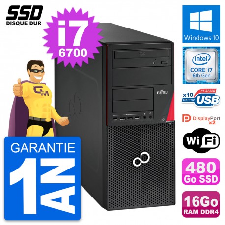 PC Tour Fujitsu Esprimo P756 MT Intel i7-6700 RAM 16Go SSD 480Go Windows 10 Wifi